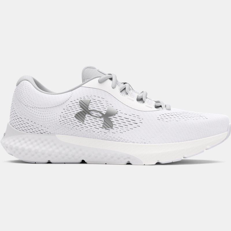 Women's  Under Armour  Rogue 4 Running Shoes White / Halo Gray / Metallic Silver 8